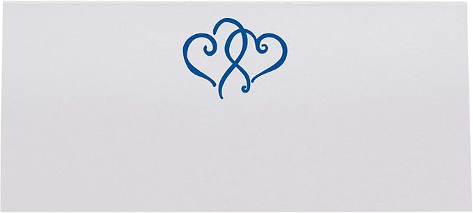 Linked Hearts Place Cards, Royal Blue, Pre-cut and Scored - Image 3