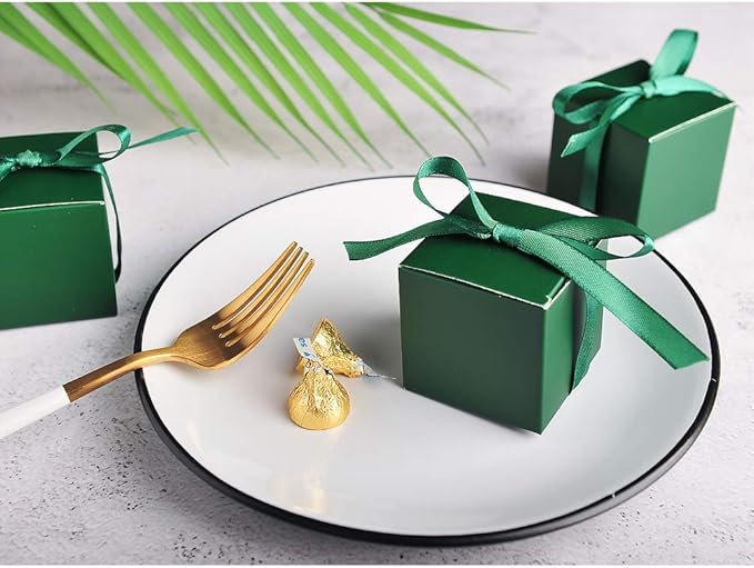 AWELL Dark Green Gift Candy Box Bulk 2x2x2 inches - Image 4