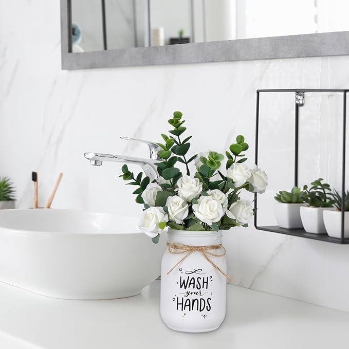 XunYee Farmhouse Bathroom Decor Wash Your Hands Sign Mason Jar - Image 5