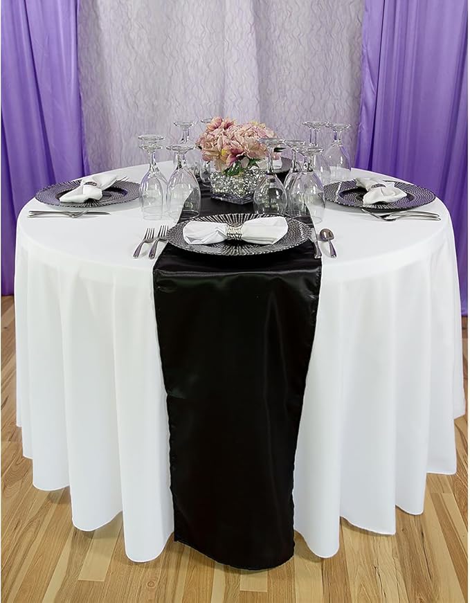 LTC LINENS 10 Pack 108 Inch Round Tablecloths White - Image 5