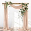 Nude Fall Elegant Arch Draping Fabric 2 Panels Outdoor 29" × 20Ft Sheer Chiffon by Santaben