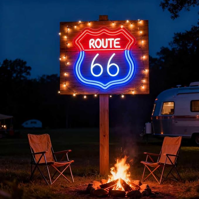 Route 66 Neon Sign, Route 66 Light up Sign Led Neon Light Signs - Image 6