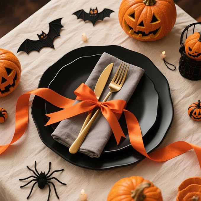 Orange Ribbon 1-1/2" Wide x 100 Yards, Thanksgiving - Image 5