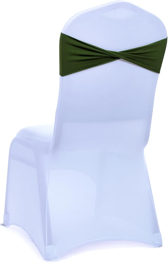 MDS Pack of 150 Spandex Chair Sashes Bows Elastic Stretch Dining Chair Bands - Image 3