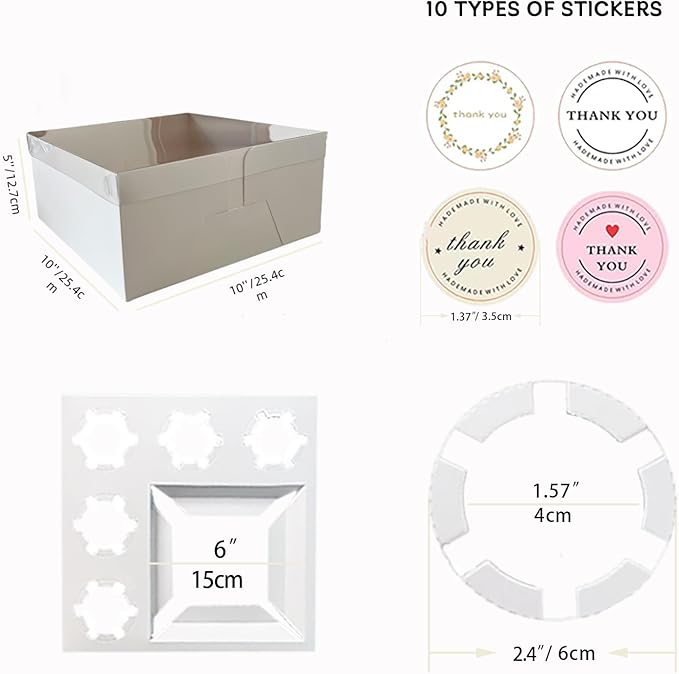 Bento Cake and Cupcake Box 10 sets 6-inch Cake and 5 Cupcakes Box Cake Box - Image 2