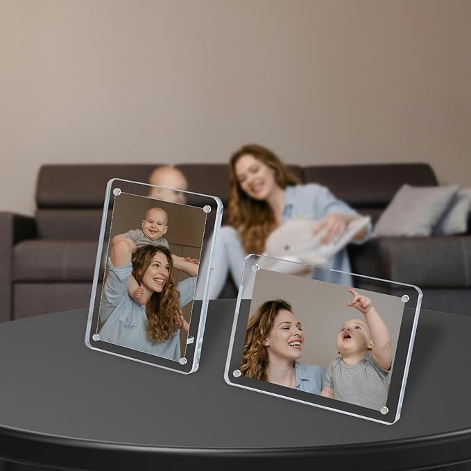6 Pack Acrylic Magnetic Picture Frames 3x5, Refrigerator and Desktop Photo - Image 6