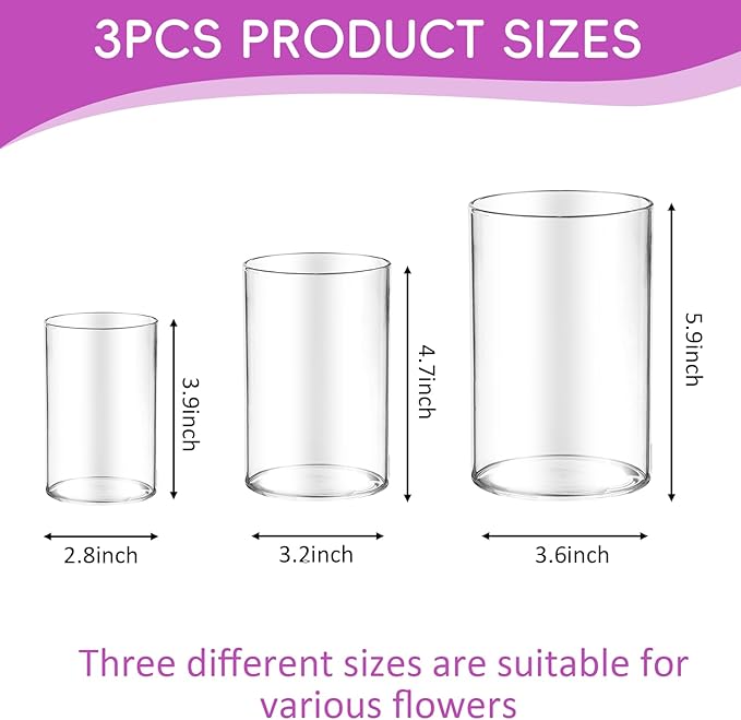 36pcs Glass Vase Cylinder for Centerpieces Small Flower Glass Clear Home Decor - Image 2