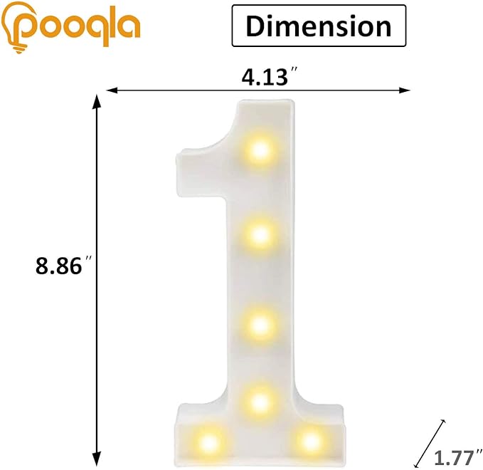 Pooqla Decorative Led Light Up Number Letters - Image 3