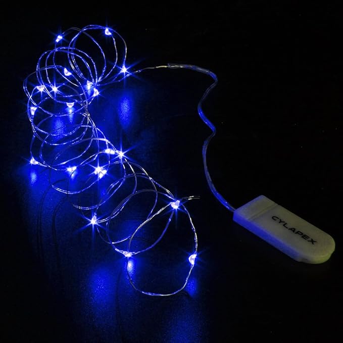 CYLAPEX 6 Pack Blue Fairy Lights Battery Operated Fairy String Lights Firefly - Image 3