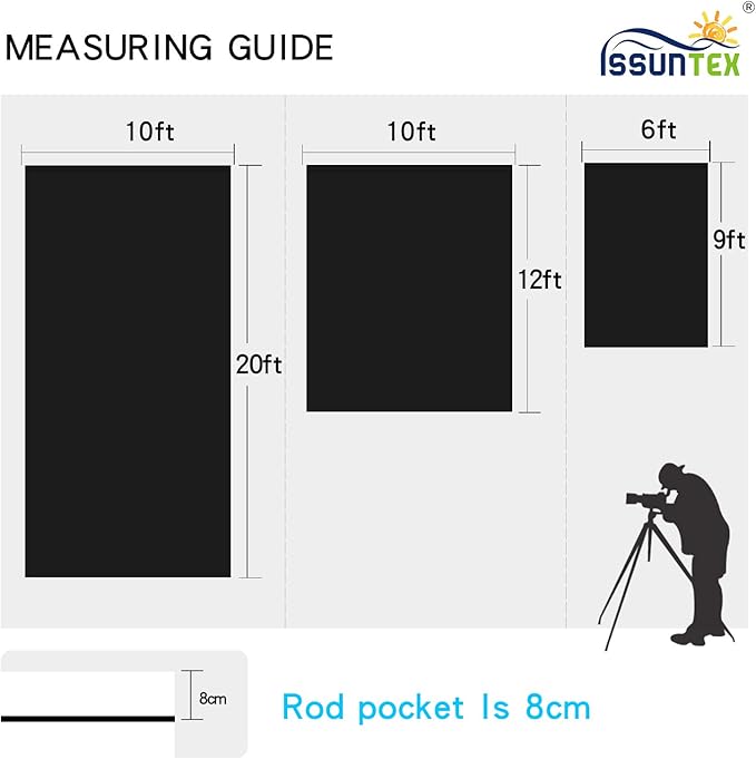 ISSUNTEX 10X20 ft Background Muslin Backdrop, Photo Studio, Collapsible High - Image 6