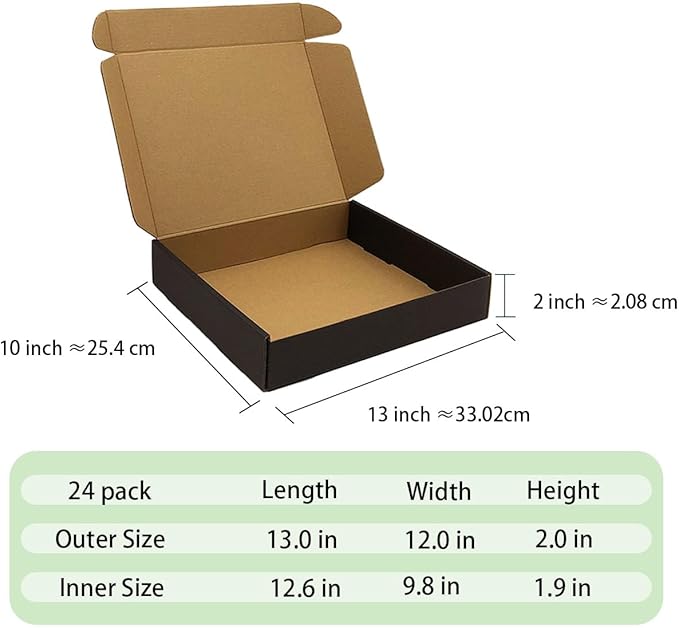24 Pack 13x10x2 Inches Black Shipping Boxes，3 Layers Corrugated Cardboard Box - Image 7