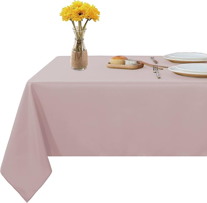 Fitable Rectangle Tablecloth Stain and Wrinkle Resistant Washable Polyester by Fitable