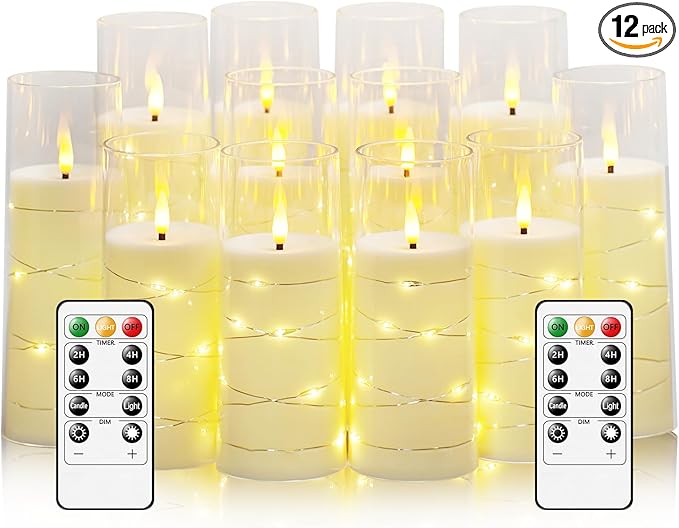 Flameless Candles with Embedded Star String by sasigeiaa