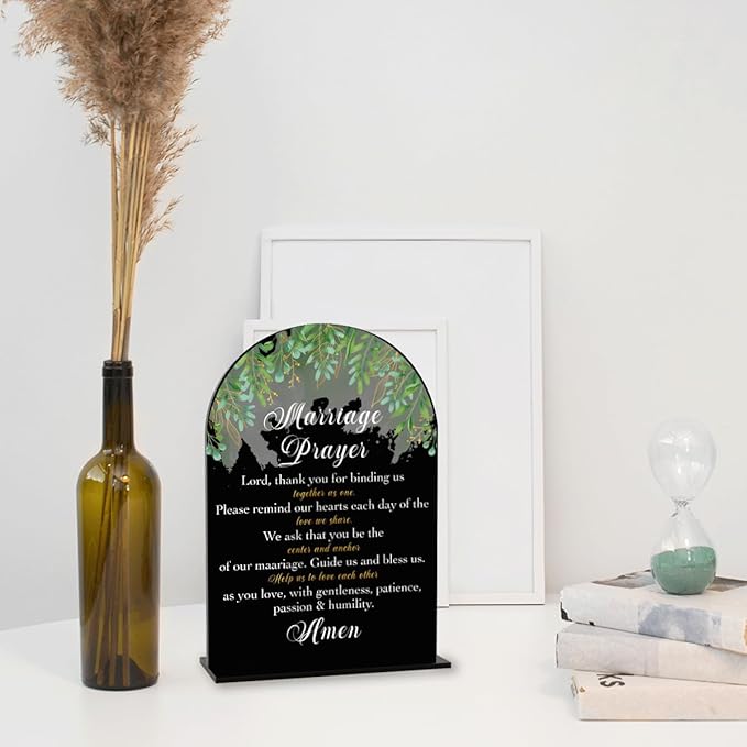 Black Marriage Prayer Sign, Wedding Engagement Bridal Shower Christian - Image 3