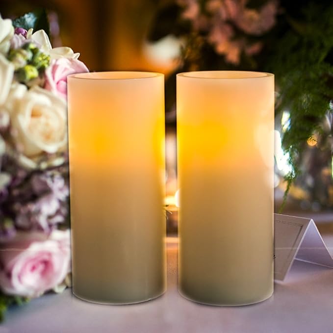 Homemory 7"x3" Flameless Candles Battery Operated, Amber Yellow Light，Realistic - Image 5
