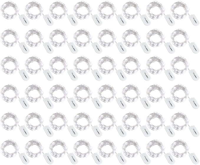 CYLAPEX Pack of 48 Cool White Fairy Lights String Battery Operated Fairy Lights - Image 8