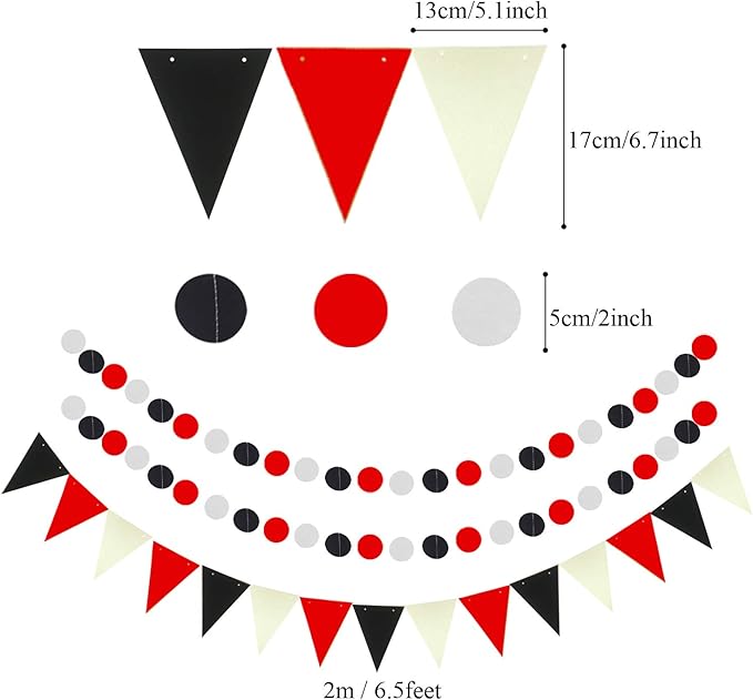 ZERODECO Party Decoration, Garlands String Polka Dot and Triangle Bunting Flags - Image 5