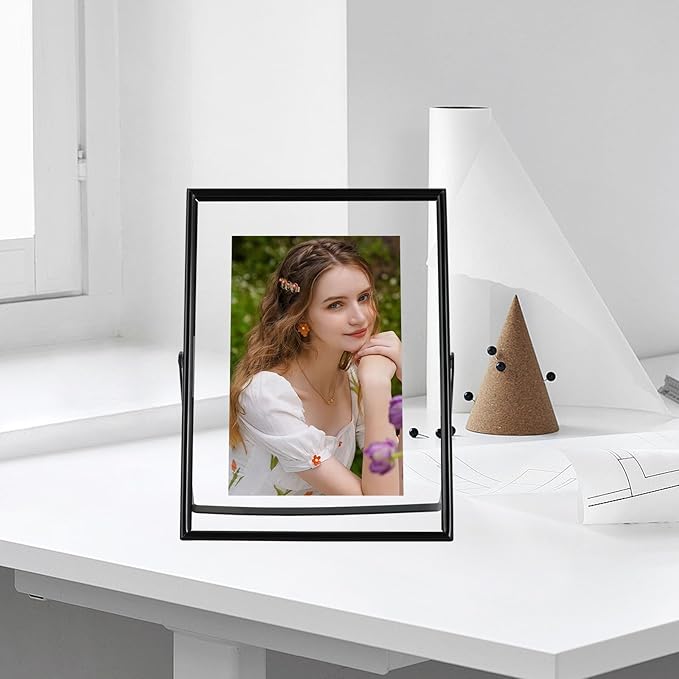 Black Floating Frame, For Picture 5x7, Tabletop Shelf Photo Frame, Classy Gift - Image 9