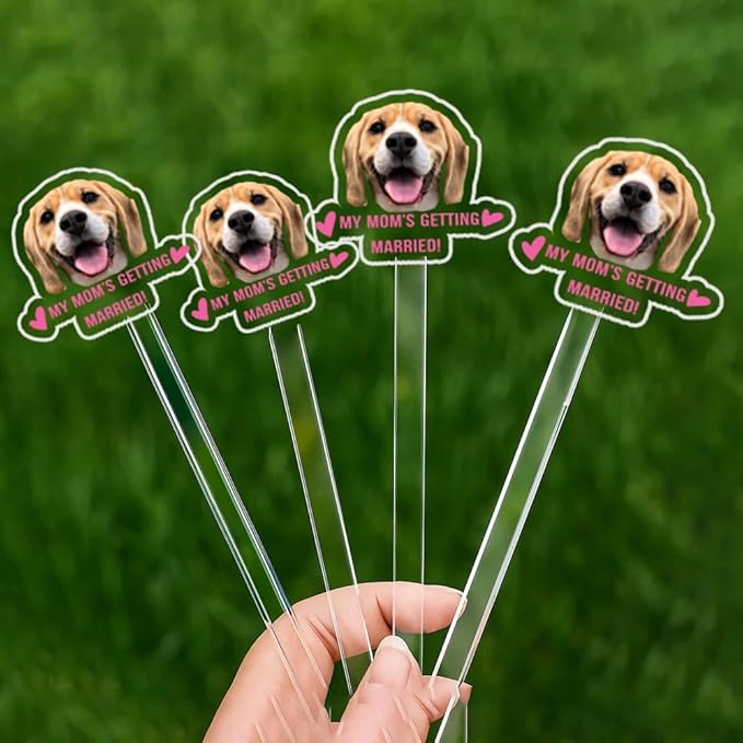 Personalized 50 pcs Double-Sided Wedding Pet Stir Sticks, Custom Dog Cat Stir - Image 5