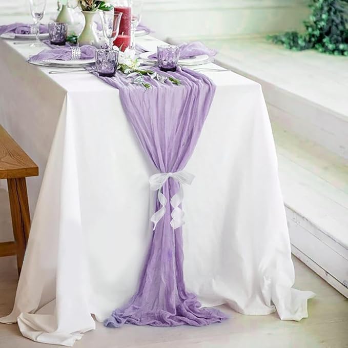 Lilac Purple Cheesecloth Table Runner Boho 10ft Gauze Cheese Cloth Gorgeous - Image 8
