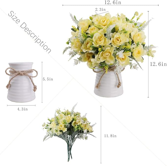 LESING Artificial Flowers with Vase - Image 4