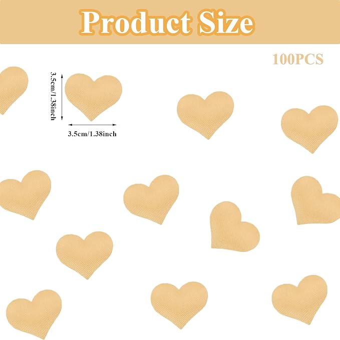 100pcs Champagne Heart Sponge Confetti Decor Heart Confetti Heart Shape Petals - Image 2