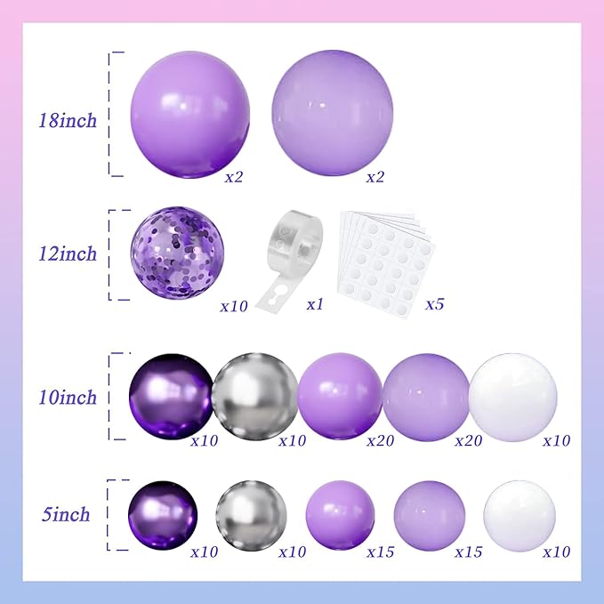 Purple Balloons Garland Arch Kit - Image 2