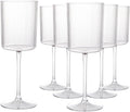 Ciaell 12 PCS Plastic Ribbed Wine Glasses - 10 OZ Plastic Square Wine Glasses - by Ciaell