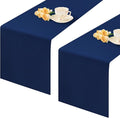 2 Pack Navy Blue Table Runner 12 x 60 Inch Solid Color Farmhouse Runners Coffee by mylacerhome
