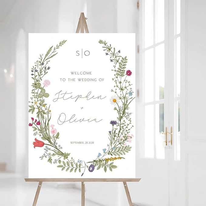 Wildflower Wedding Welcome Sign, Floral Wedding Signs - Image 2