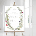Wildflower Wedding Welcome Sign, Floral Wedding Signs by Custom