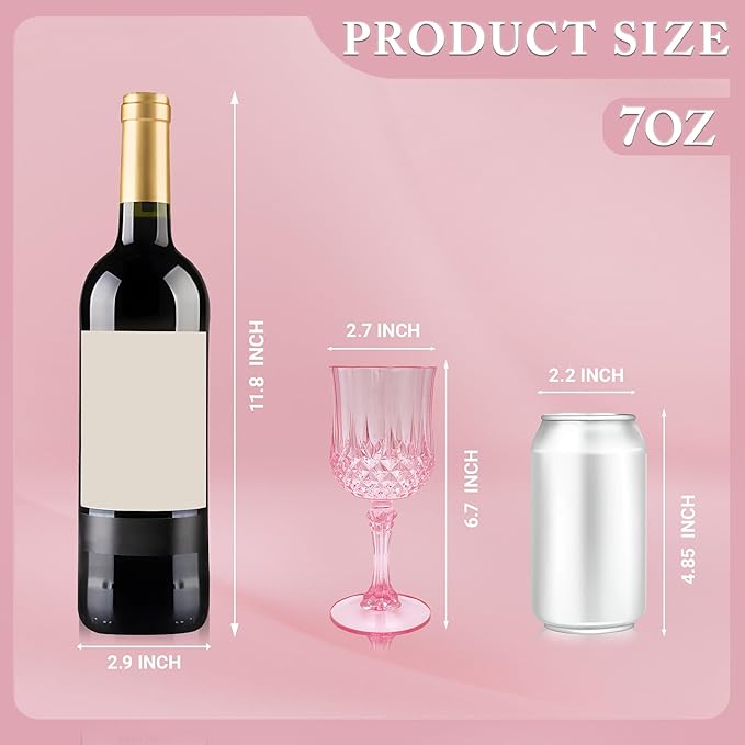 Plastic Wine Glasses，Plastic Goblets Vintage Style Cordial Drinking Glasses - Image 3