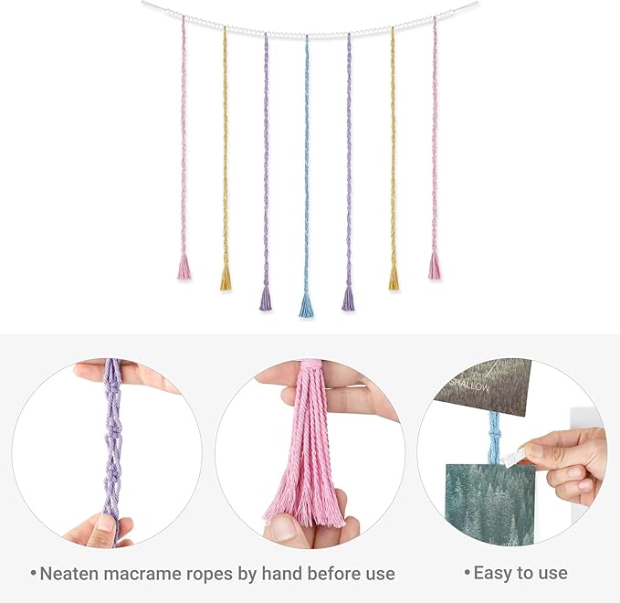 Mkono Macrame Hanging Photo Display Wall Decor - Image 5