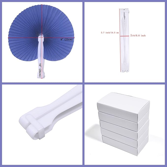 12 Packs Decorative Paper Folding Hand Fans Handheld - Image 2