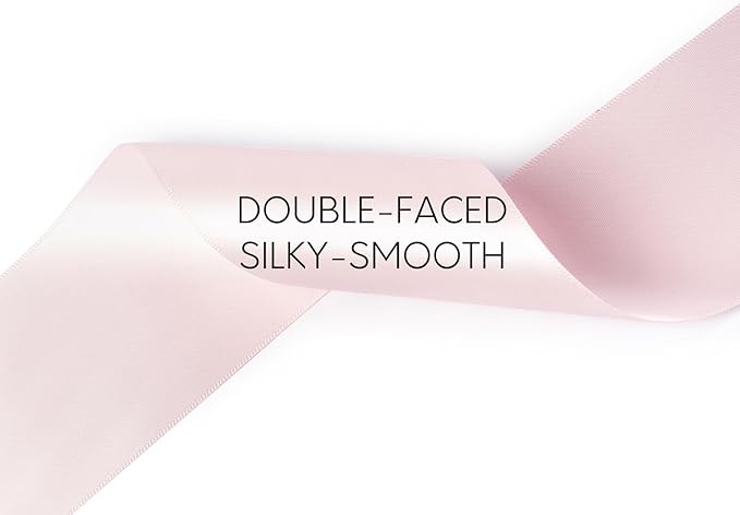 Light Pink Satin Ribbon 2.5 Inch Double-Faced Valentines Day Ribbons - Image 3