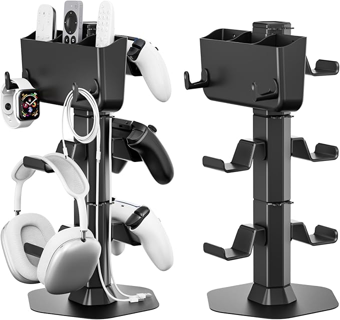 Controller Holder with Remote Control Storage Box, Headset and Controller Stand by Unknown