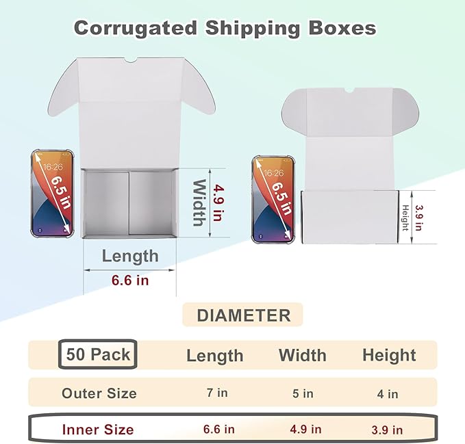 MEBRUDY 7x5x4 Inch Shipping Boxes Pack of 50 - Image 2
