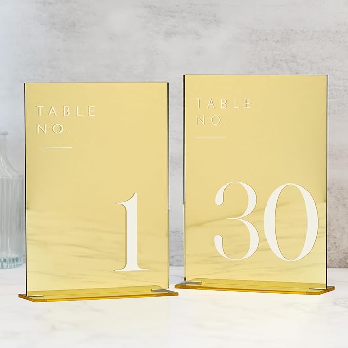 JINMURY Gold Wedding Table Numbers 1-30 by JINMURY