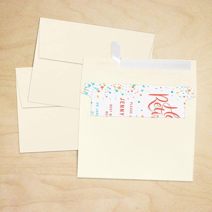 LUXPaper A7 Invitation Envelopes | Peel & Press | 5 1/4" x 7 1/4" | Natural | - Image 7