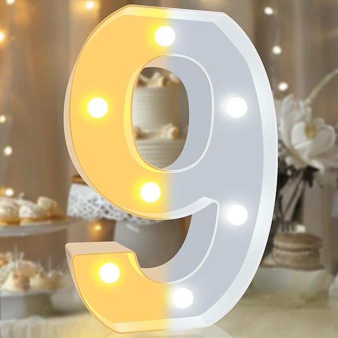 Pooqla LED Light Up Numbers, Warm White and Cool White Decorative Lighted - Image 7
