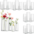 30pcs Glass Cylinder Vase for Centerpieces, 12 inch Tall Big Clear Flower Vase by Zomiol