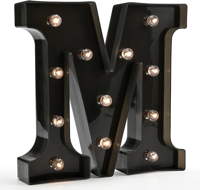 OYCBUZO Light Up Black Alphabet Marquee Letters Sign LED Marquee Number Lights by OYCBUZO