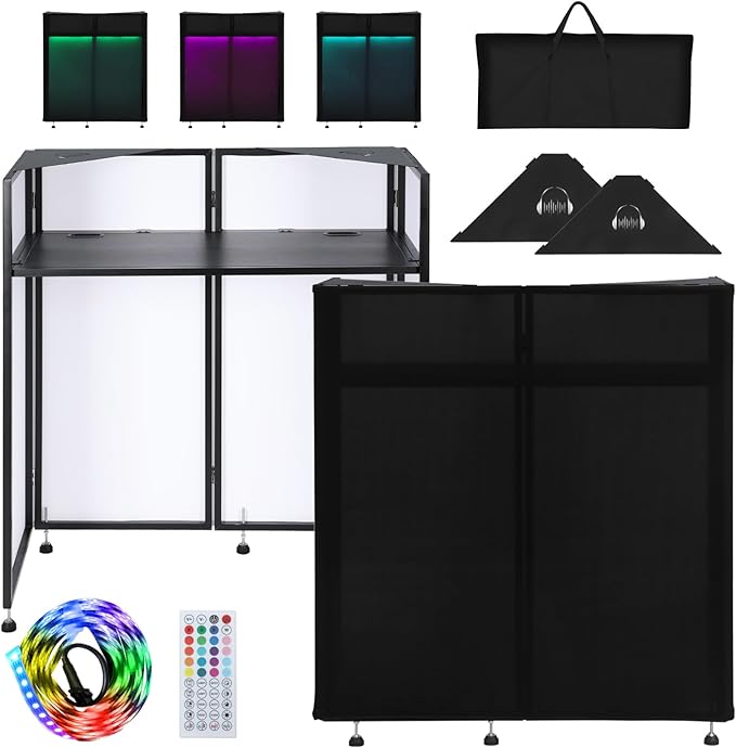 LUCKUP DJ Facade Booth 41"L x 20"W Portable DJ Facade by LUCKUP
