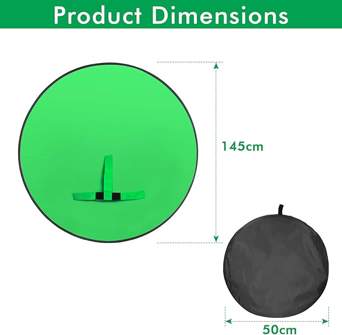 Portable Green Screen Chair, 57 in Greenscreen Backdrop - Image 2