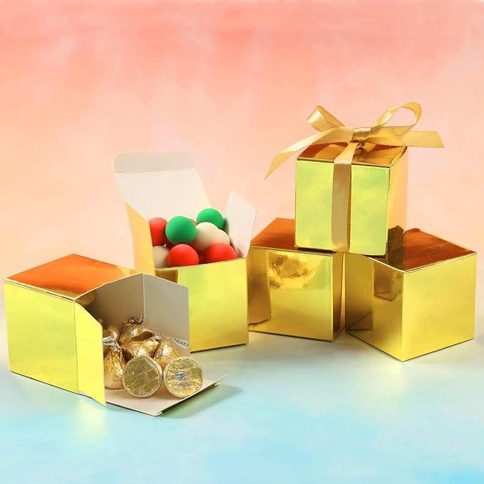 COTOPHER 25pcs Wedding Favor Boxes, Paper Gift Boxes 3x3x3 Inches Small Gift - Image 4