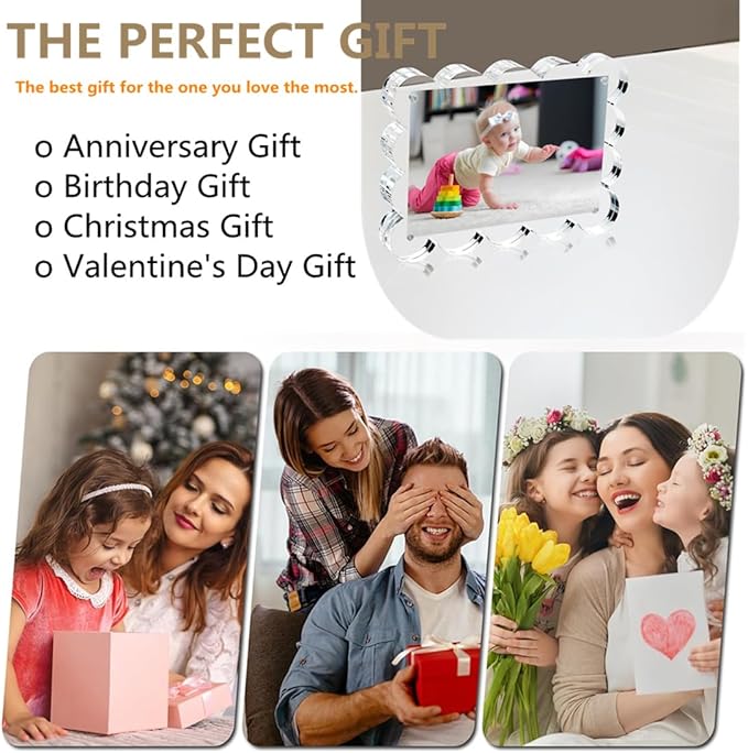 3 Pack 4x6 Inch Magnetic Acrylic Picture Frame, 10+10mm Thick Block, Double - Image 7