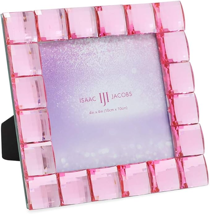 Isaac Jacobs Decorative Sparkling Light Pink Jewel Picture Frame, Photo Display by IsaacJacobs