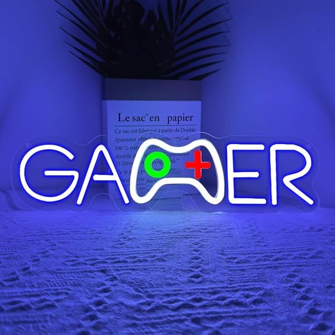 Gamer Neon Sign, Gamepad Shaped Dimmable LED Light Signs - Image 3