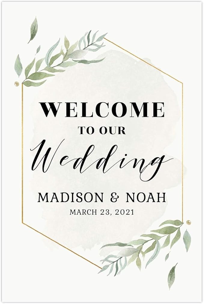 Andaz Press Personalized Extra Large Wedding Easel Board Party Sign, 12x18-inch by AndazPress