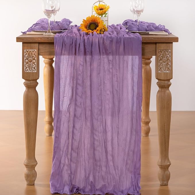 Lavender Purple Cheesecloth Table Runner 10 Pack Fall Table Runners Boho Gauze - Image 4